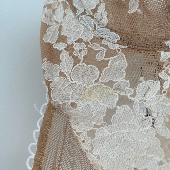 For Love & Lemons Nude & White Faye Lace Underwire Bra Size XXS New With Tag - Picture 12 of 12
